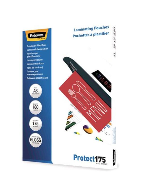 LAMINATOR POUCH GLOSSY/A3 175 100PCS 5308803 FELLOWES