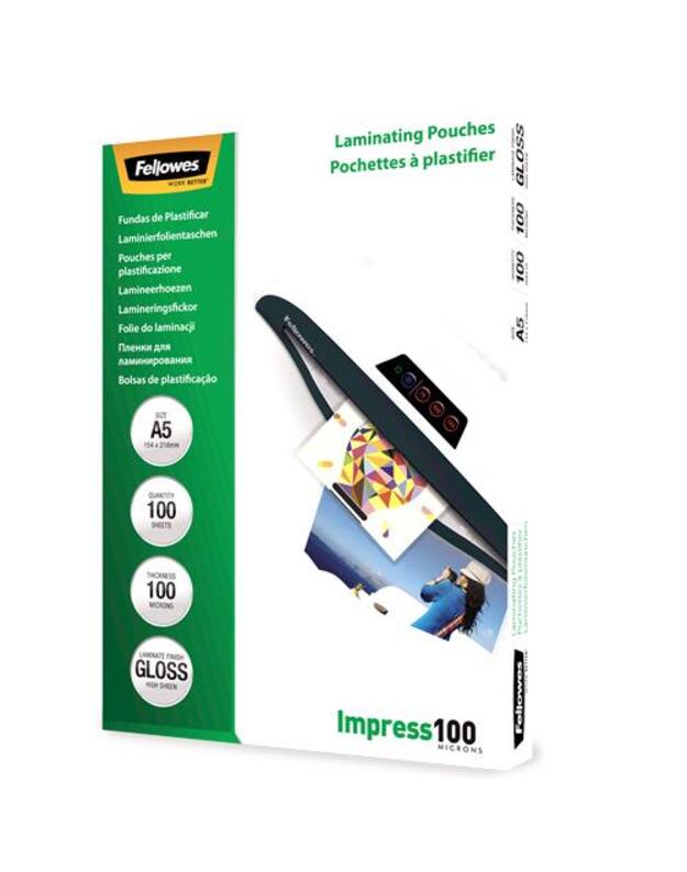 LAMINATOR POUCH GLOSSY/A5 100 100PCS 5351002 FELLOWES