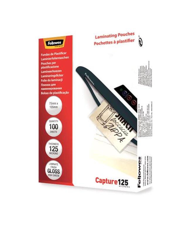 LAMINATOR POUCH GLOSSY CARD/125 100PCS 5306901 FELLOWES