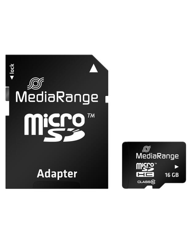 MEMORY MICRO SDHC 16GB C10/W/ADAPTER MR958 MEDIARANGE