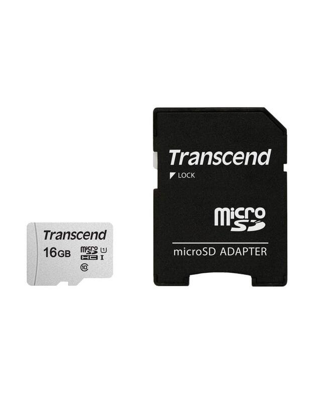 MEMORY MICRO SDHC 16GB W/ADAP/C10 TS16GUSD300S-A TRANSCEND