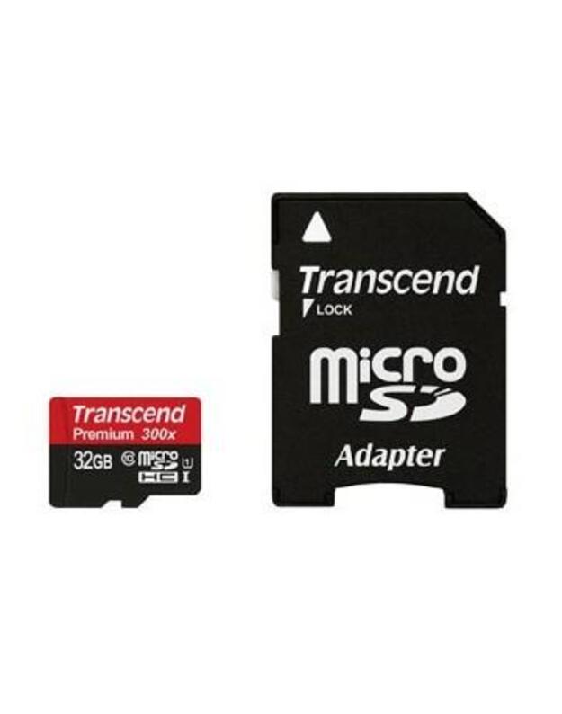 MEMORY MICRO SDHC 32GB W/ADAPT/CLASS10 TS32GUSDU1 TRANSCEND