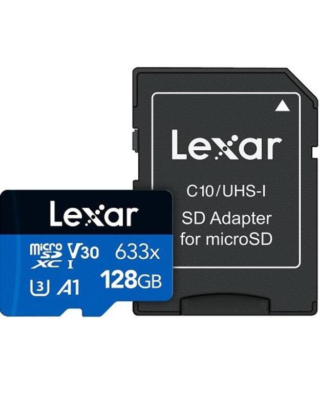 MEMORY MICRO SDXC 128GB UHS-I/W/ADAPTER LSDMI128BB633A LEXAR