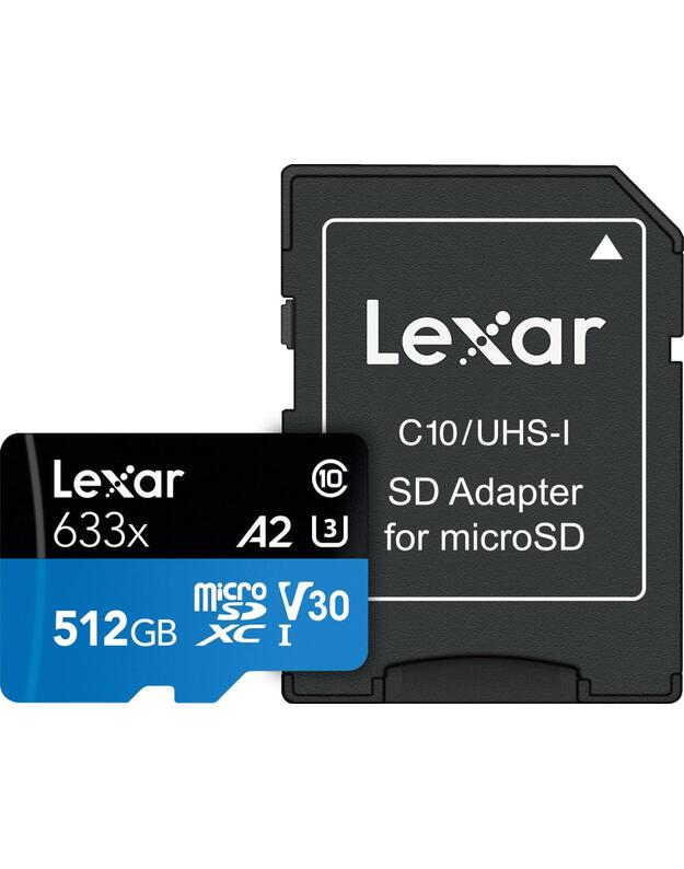 MEMORY MICRO SDXC 512GB UHS-I/W/ADAPTER LSDMI512BB633A LEXAR