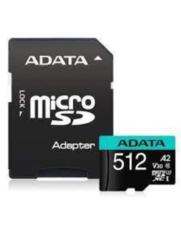 MEMORY MICRO SDXC 512GB W/AD./AUSDX512GUI3V30SA2-RA1 ADATA