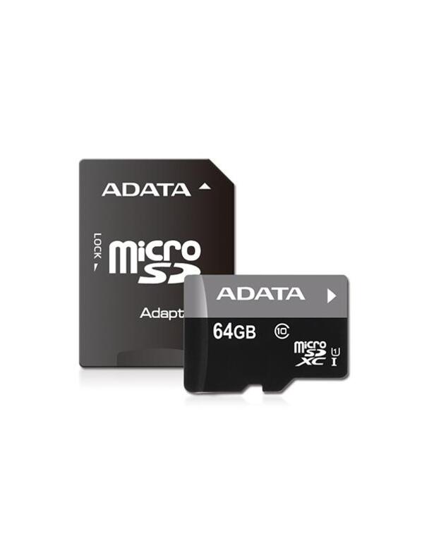 MEMORY MICRO SDXC 64GB CLASS10/W/AD AUSDX64GUICL10-RA1 ADATA