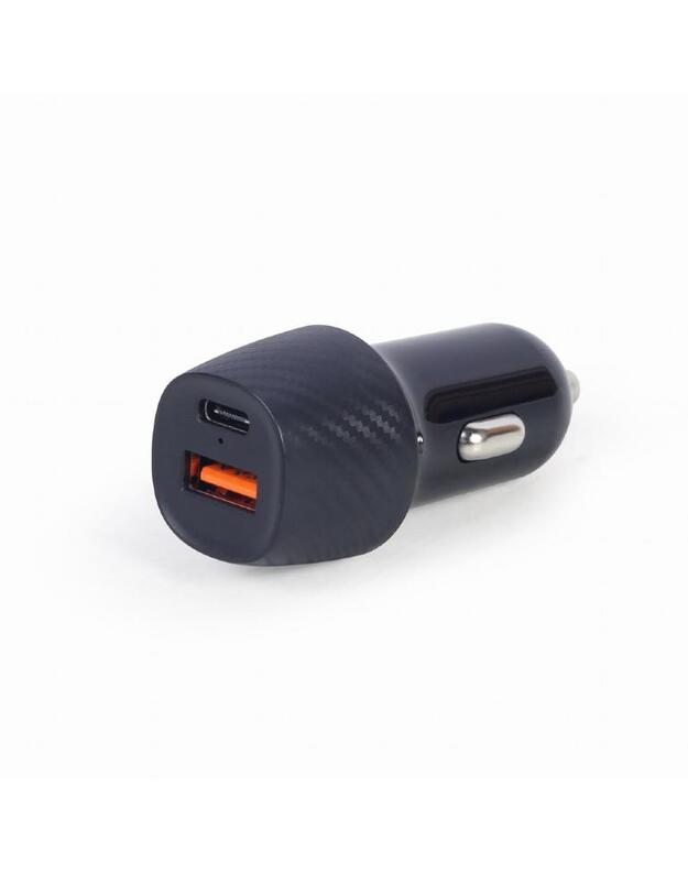 MOBILE CHARGER CAR USB QC3.0/USB-C TA-U2QC3-CAR-02 GEMBIRD