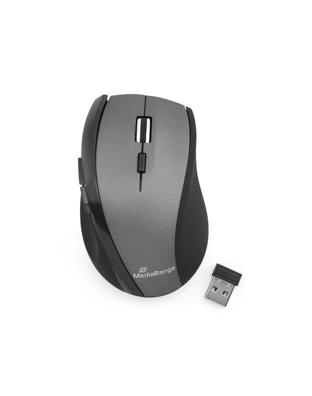 MOUSE USB OPTICAL WRL/BLACK/GREY MROS203 MEDIARANGE