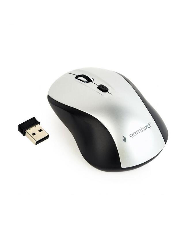 MOUSE USB OPTICAL WRL BLACK/SILVER MUSW-4B-02-BS GEMBIRD