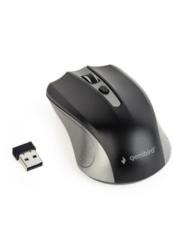 OPTINĖ USB PELĖ WRL GREY/BLACK MUSW-4B-04-GB GEMBIRD