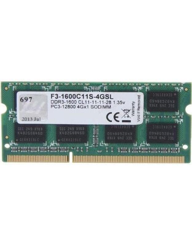 NB MEMORY 4GB PC12800 DDR3/SO F3-1600C11S-4GSL G.SKILL