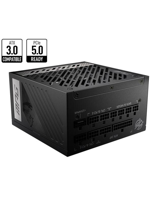 Power Supply|MSI|1000 Watts|Efficiency 80 PLUS GOLD|PFC Active|MPGA1000GPCIE5