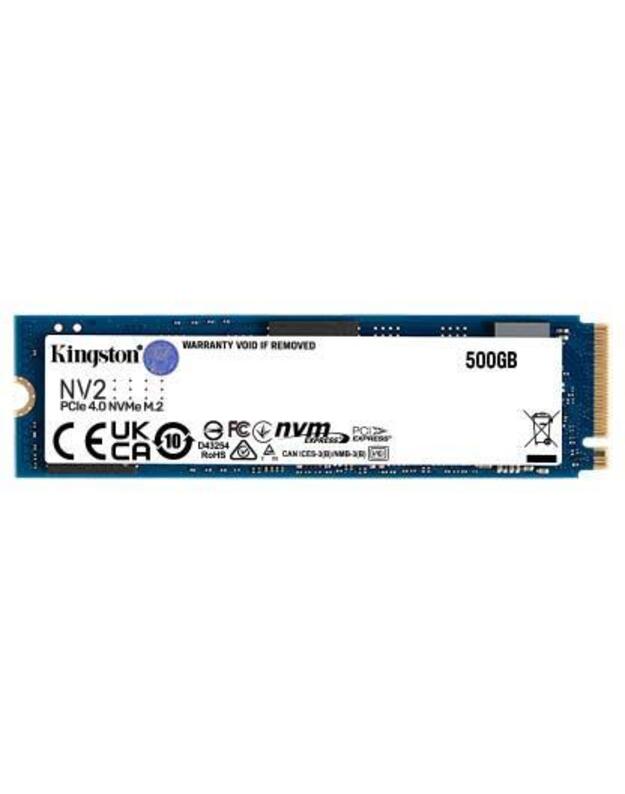 SSD|KINGSTON|NV2|500GB|M.2|PCIE|NVMe|Write speed 2100 MBytes/sec|Read speed 3500 MBytes/sec|2.2mm|TBW 160 TB|MTBF 1500000 hours|SNV2S/500G