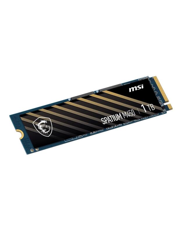 SSD|MSI|SPATIUM M450|1TB|M.2|PCIe Gen4|NVMe|3D NAND|Write speed 3000 MBytes/sec|Read speed 3600 MBytes/sec|2.15mm|TBW 600 TB|MTBF 1500000 hours|S78-440L980-P83