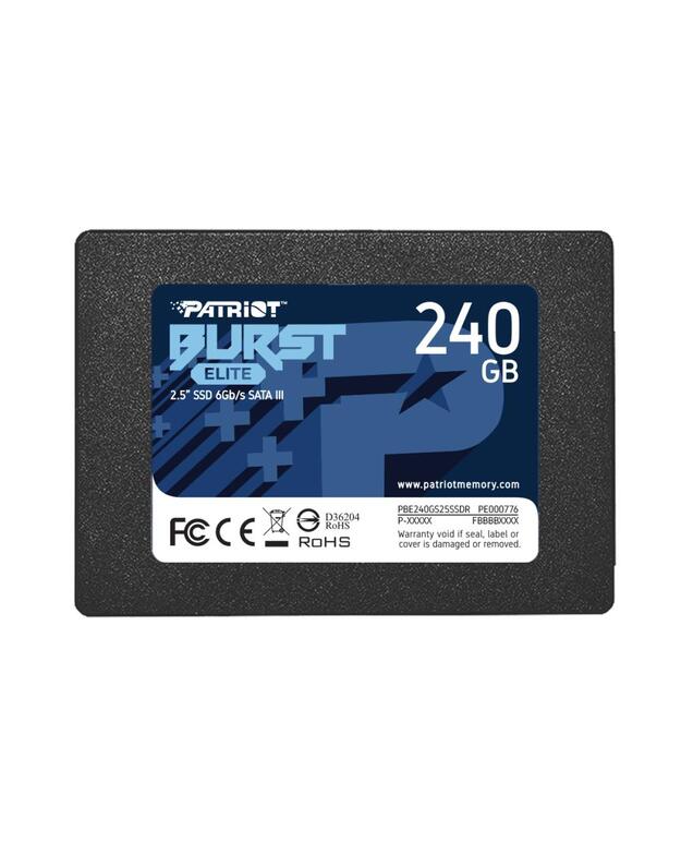 SSD|PATRIOT|Burst Elite|240GB|SATA 3.0|3D NAND|Write speed 320 MBytes/sec|Read speed 450 MBytes/sec|2,5