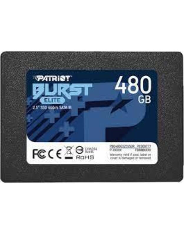 SSD|PATRIOT|Burst Elite|480GB|SATA 3.0|3D NAND|Rašymo greitis 320 MB/sek|Nuskaitymo greitis 450 MB/sek|2,5