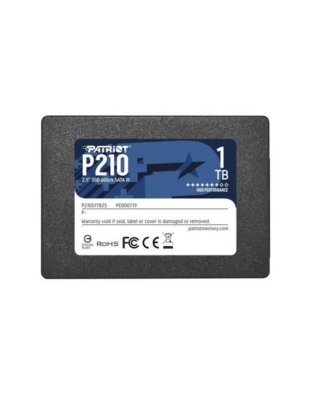 SSD|PATRIOT|P210|1TB|SATA 3.0|Write speed 430 MBytes/sec|Read speed 520 MBytes/sec|2,5