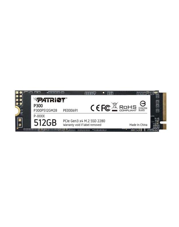 SSD|PATRIOT|P300|512GB|M.2|PCIE|NVMe|3D NAND|Write speed 1200 MBytes/sec|Read speed 1700 MBytes/sec|3.8mm|TBW 240 TB|P300P512GM28