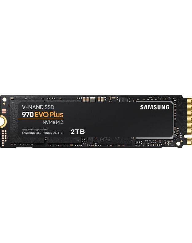 SSD|SAMSUNG|970 Evo Plus|2TB|M.2|PCIE|NVMe|MLC|Rašymo greitis 3300 MB/sek|Nuskaitymo greitis 3500 MB/sek|MTBF 1500000 val.|MZ-V7S2T0BW