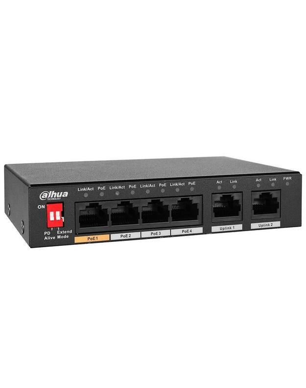 Switch|DAHUA|PFS3005-4ET-60-V2|Desktop/pedestal|PoE ports 4|60 Watts|DH-PFS3005-4ET-60-V2