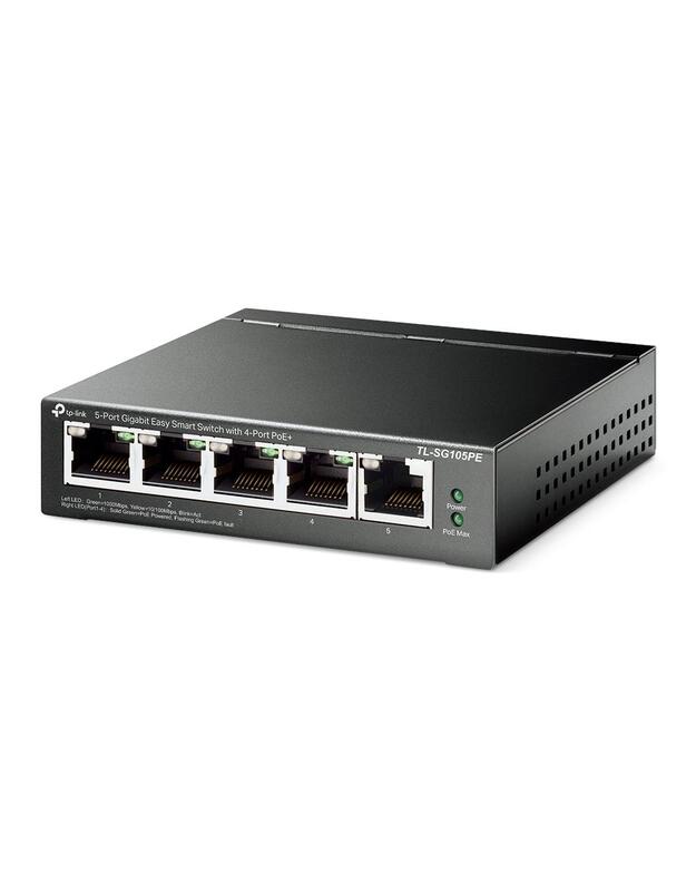 Switch|TP-LINK|TL-SG105PE|Desktop/pedestal|5x10Base-T / 100Base-TX / 1000Base-T|PoE ports 4|TL-SG105PE