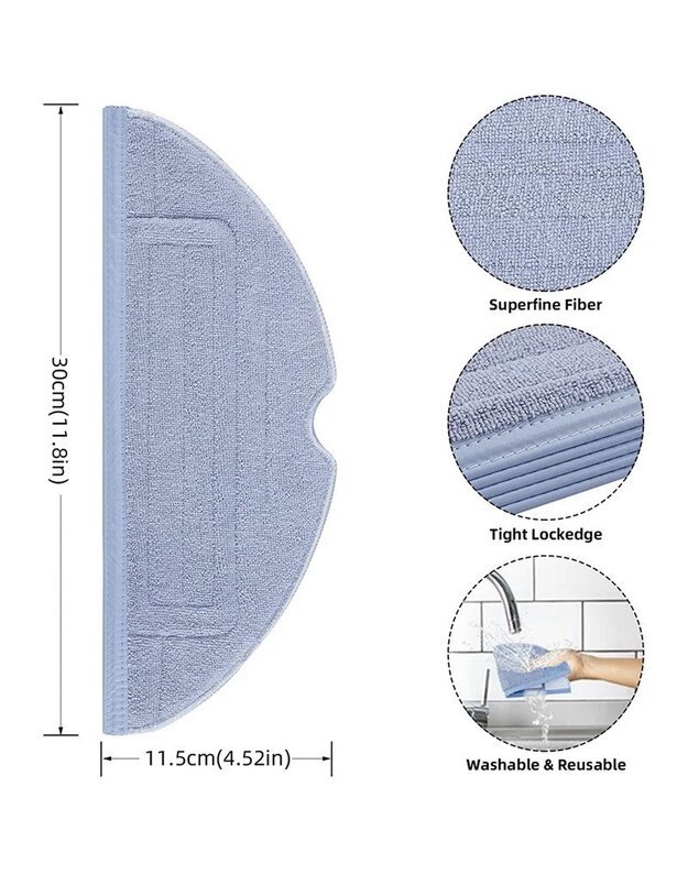 Šluostė Xiaomi Roborock S8 Pro Ultra / S8+ / S8 / S7 Max Ultra / S7 / S7+ / S7 MaxV / S7 MaxV Plus, 4 vnt (pakaitalas)